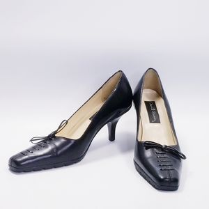 David Aaron Leather Career Pumps Black 6.5